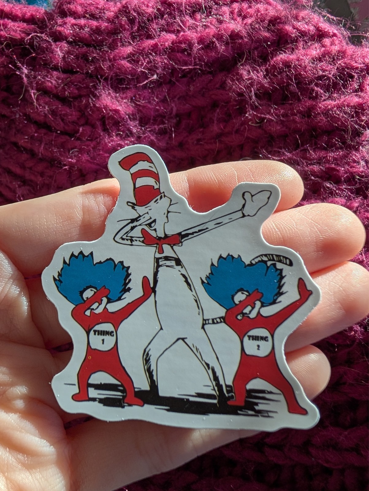Dr. Seuss Sticker, Cat in hat, Thing 1, Thing 2