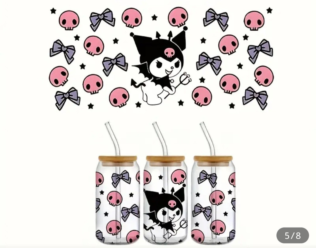 Sanrio Hello Kitty Kuromi UV Transfer Stickers for Cups Free Shipping