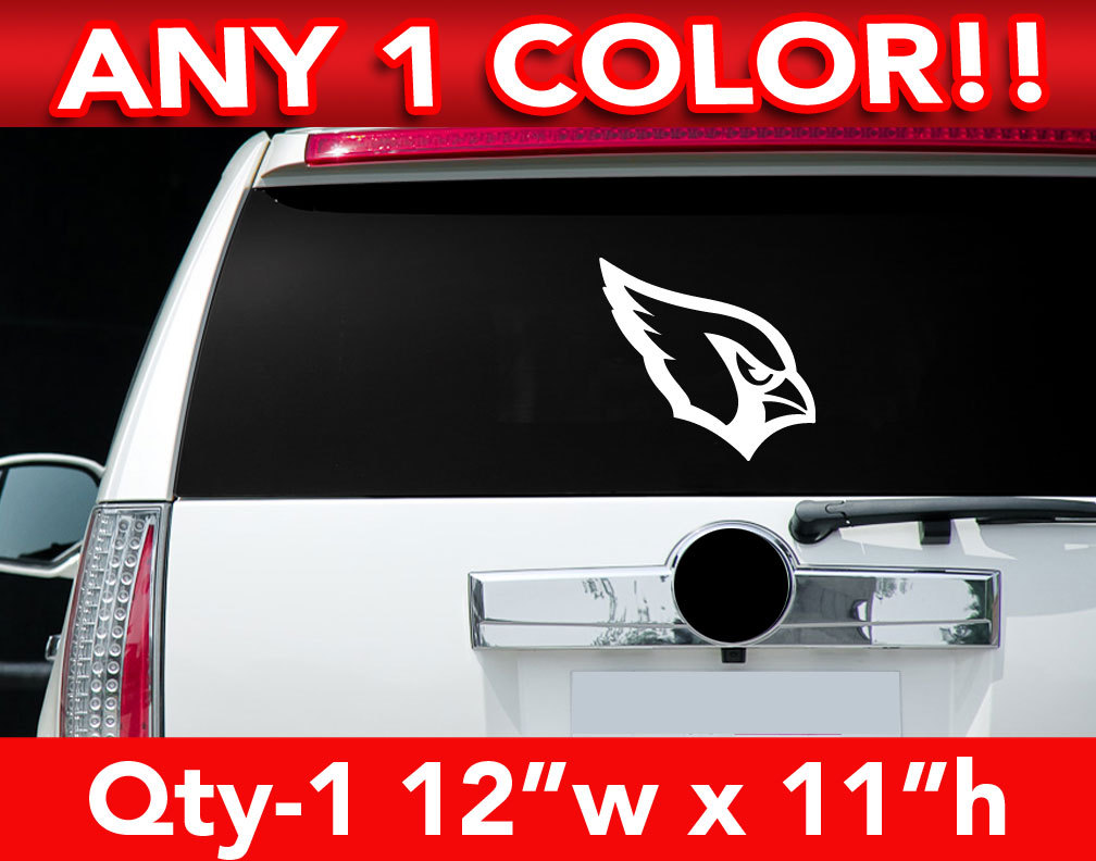 ARIZONA CARDINALS HEAD ONLY LOGO DECAL STICKER 12"w x 11"h ANY 1 COLOR