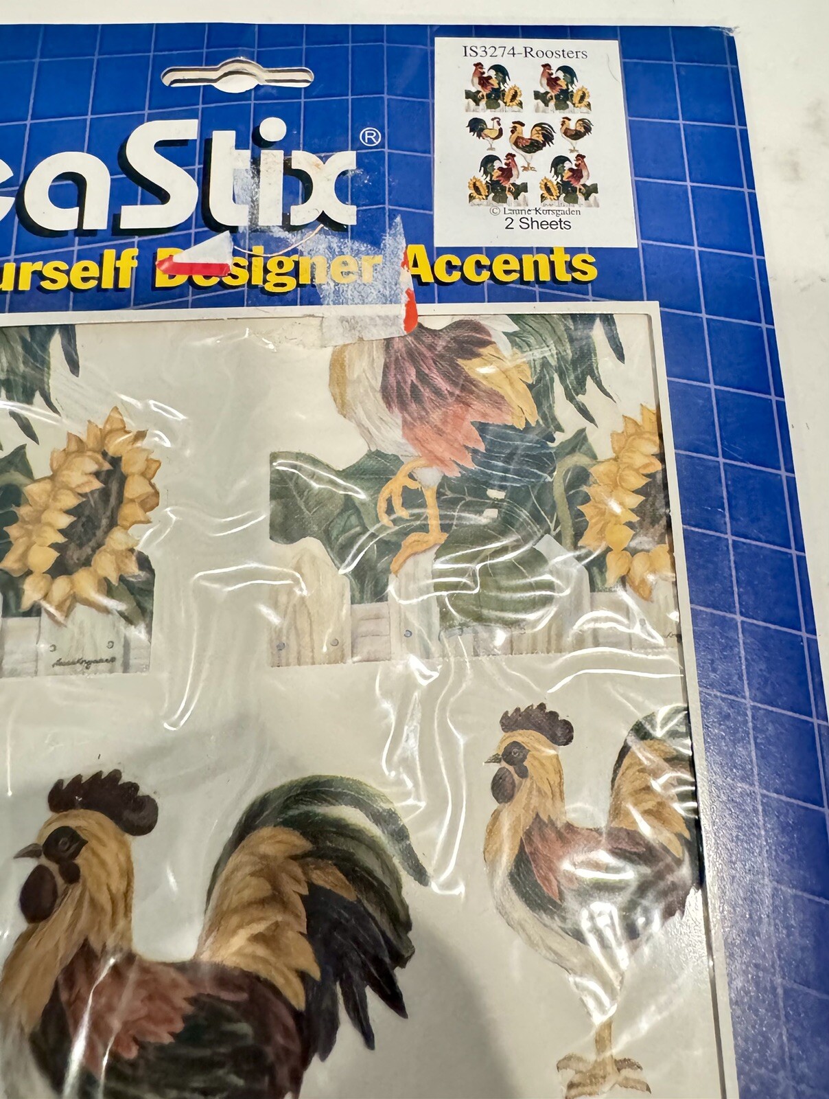 IdeaStix IS3274-Roosters Do-It-Yourself Designer Accents-Self-Adhesive 2 Sheets