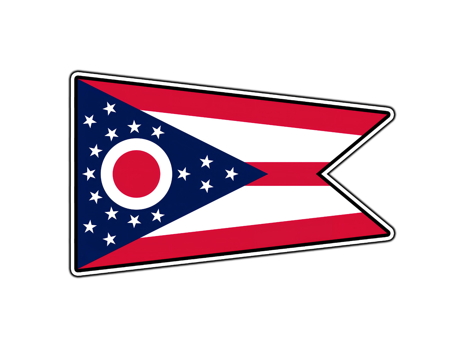 Ohio State Flag World Country Sticker Waterproof Vinyl Decal Die-Cut Car Laptop