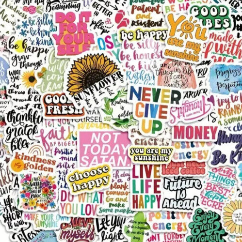 12 pc Motivational Inspirational Stickers Vinyl Decal Stickers Journaling