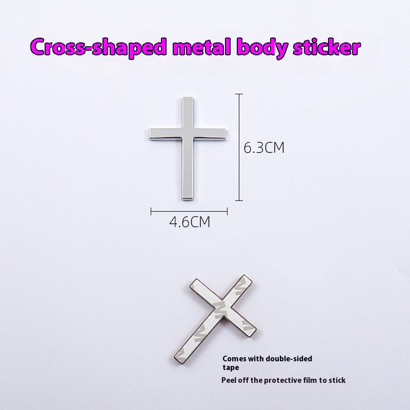 Car Metal Sticker 3D Cross Bumper Stickers