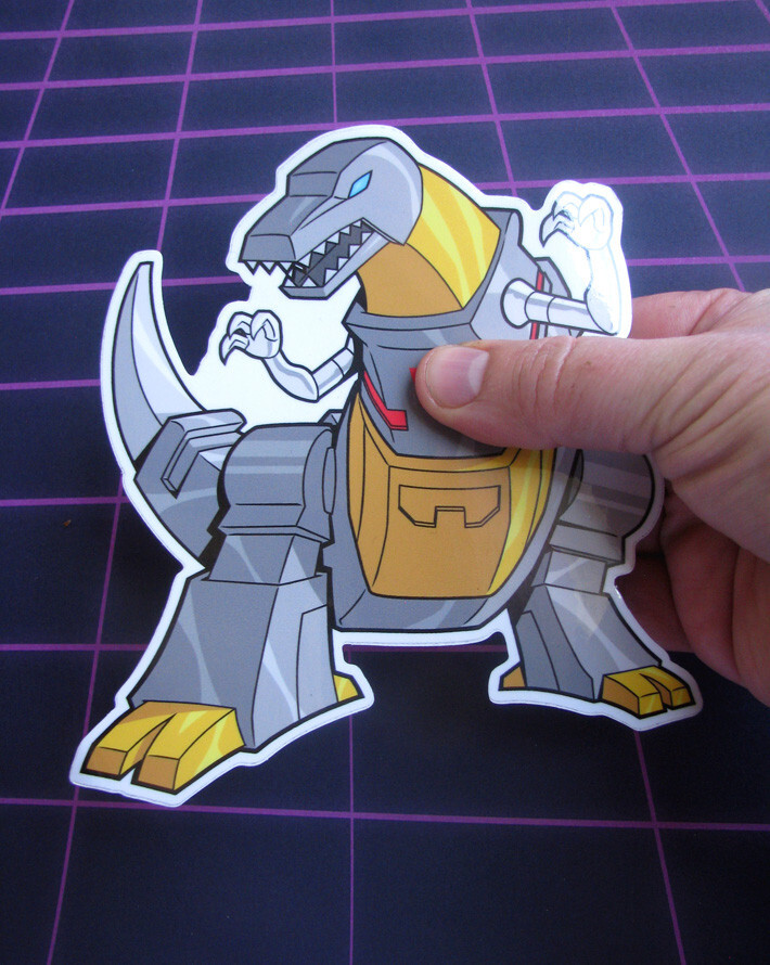Grimlock Vinyl Sticker 80s G1 Dinobot Decal Skateboard Car Laptop Waterbottle