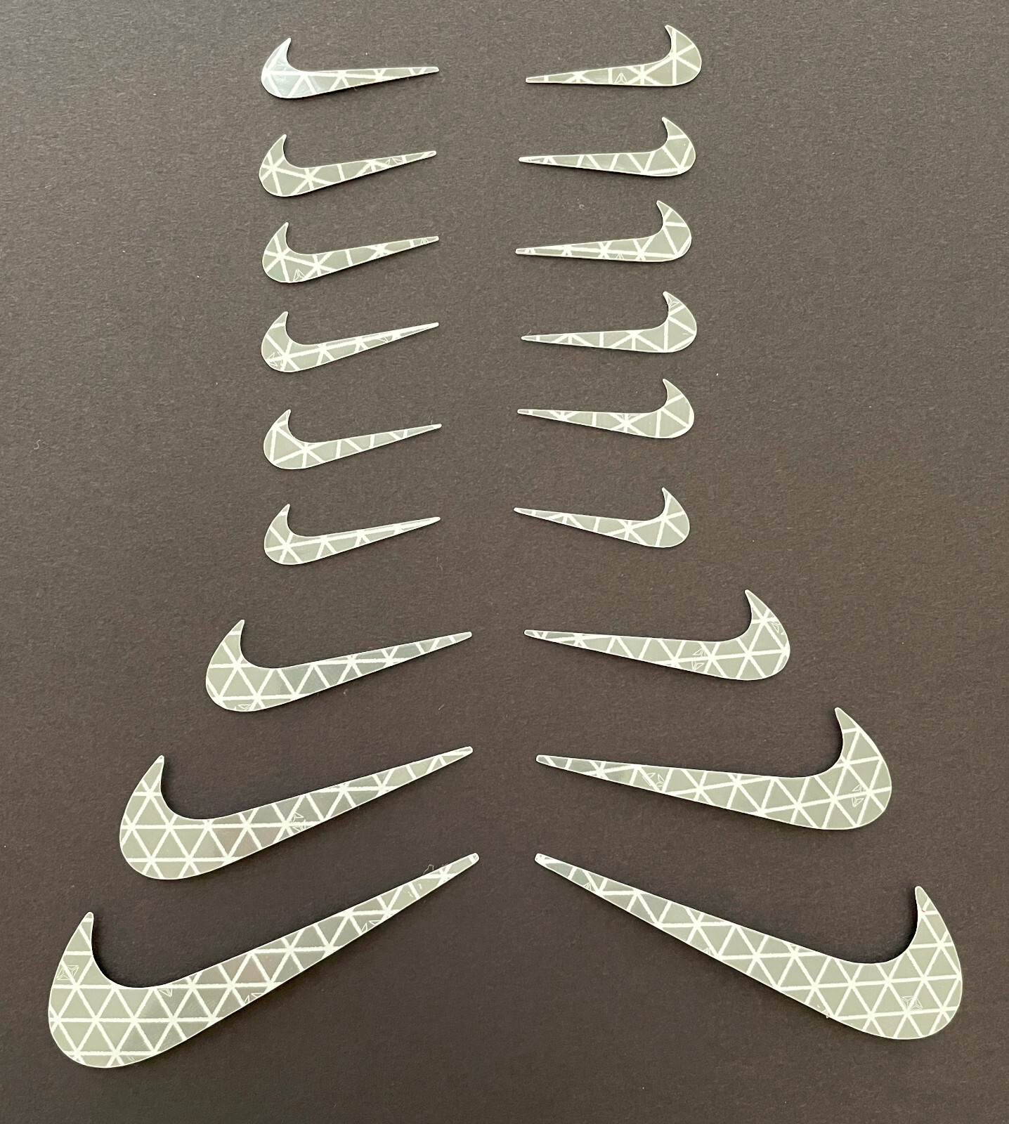 Nike Swoosh Logo Mini Stickers Decals Reflective Reflector Pack Waterproof