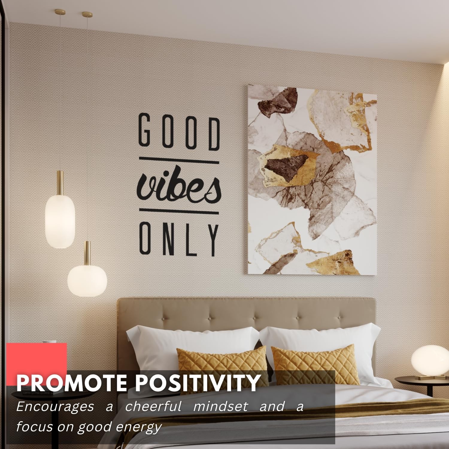 Good Vibes Only Inspirational Motivational Wall Art Decal Quote for Staying I…