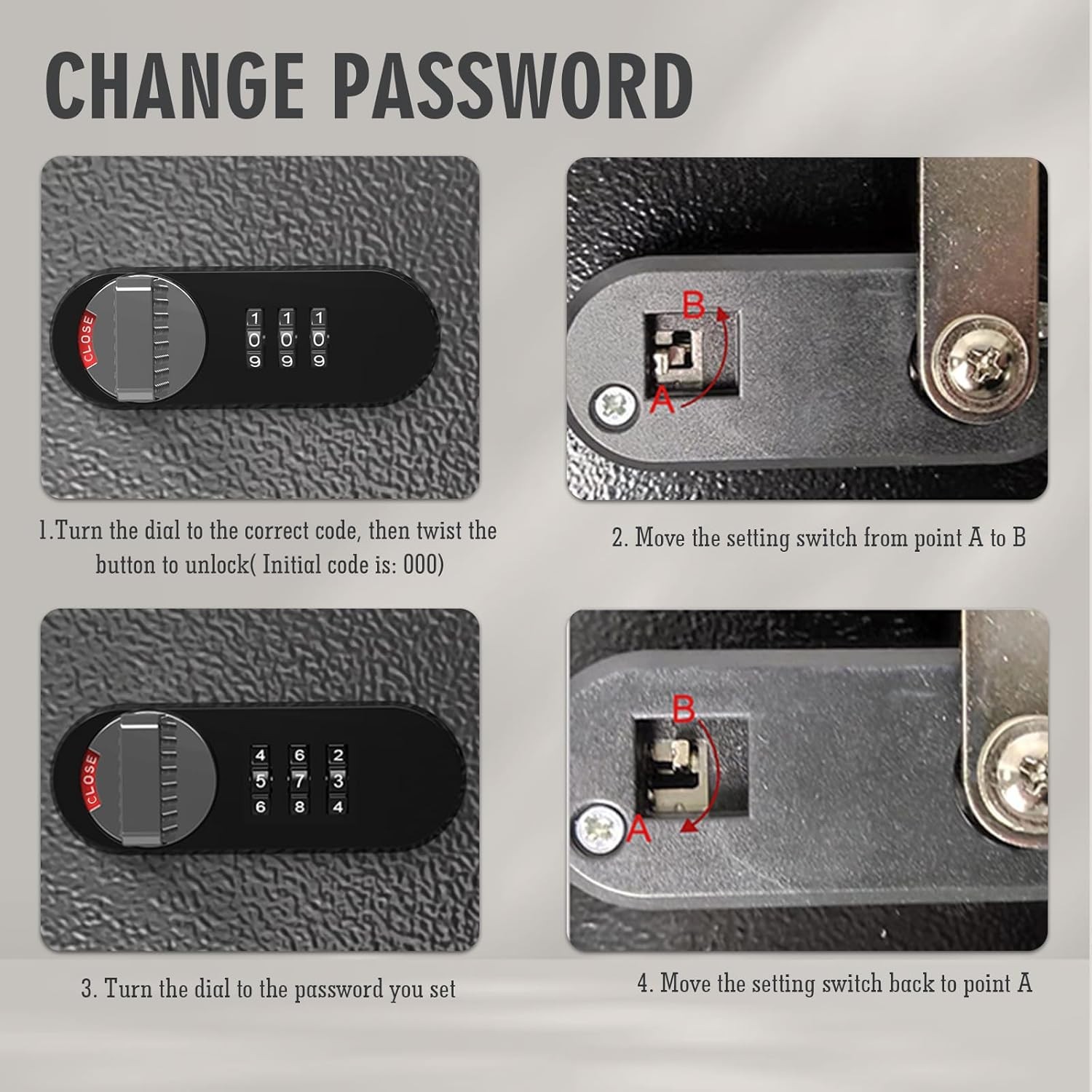 Key Lock Box Wall Mount, 16 Key Cabinet with Combination Lock & Key Tags, Digita