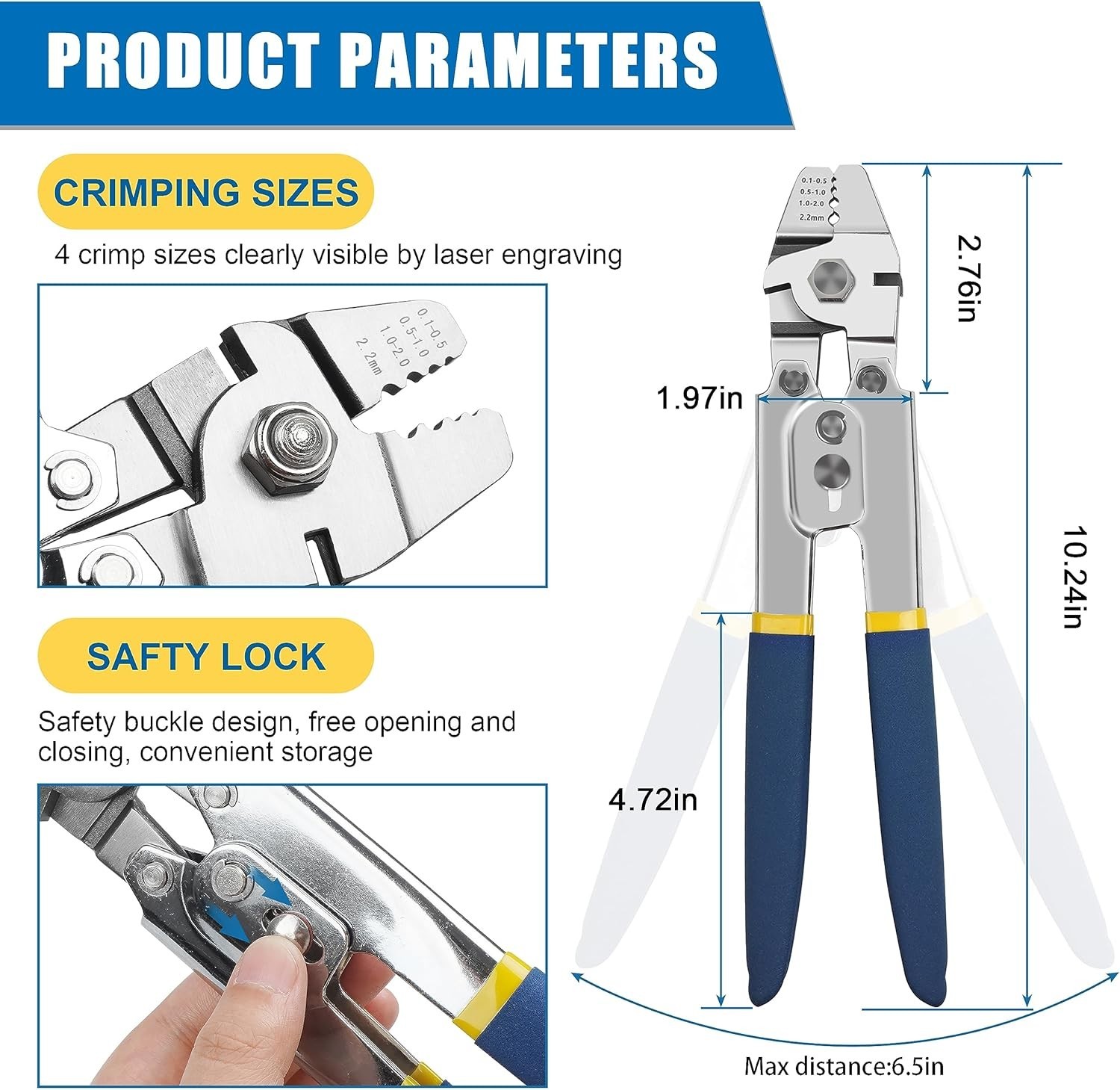 Fishing Crimping Tool Kit,Stainless Steel Fishing Crimping Pliers Wire Rope C…