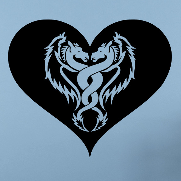 DRAGON HEART ART – LARGE WALL MURAL DECAL STICKER – REMOVES – COLOR CHOICES