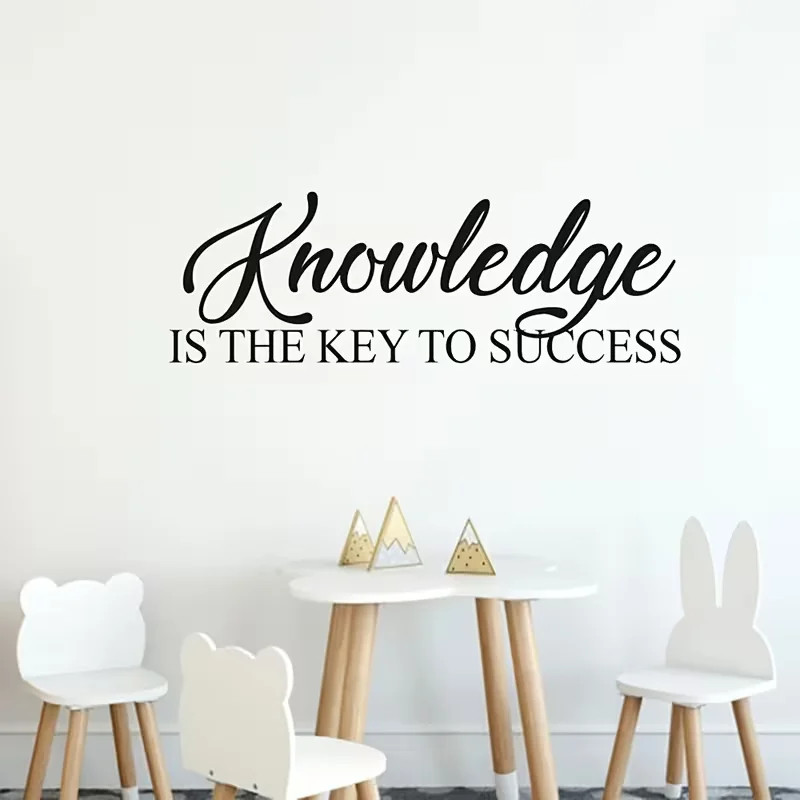 Wall Stickers with Motivational Quotes Knowledge Is The Key to Achieving Success