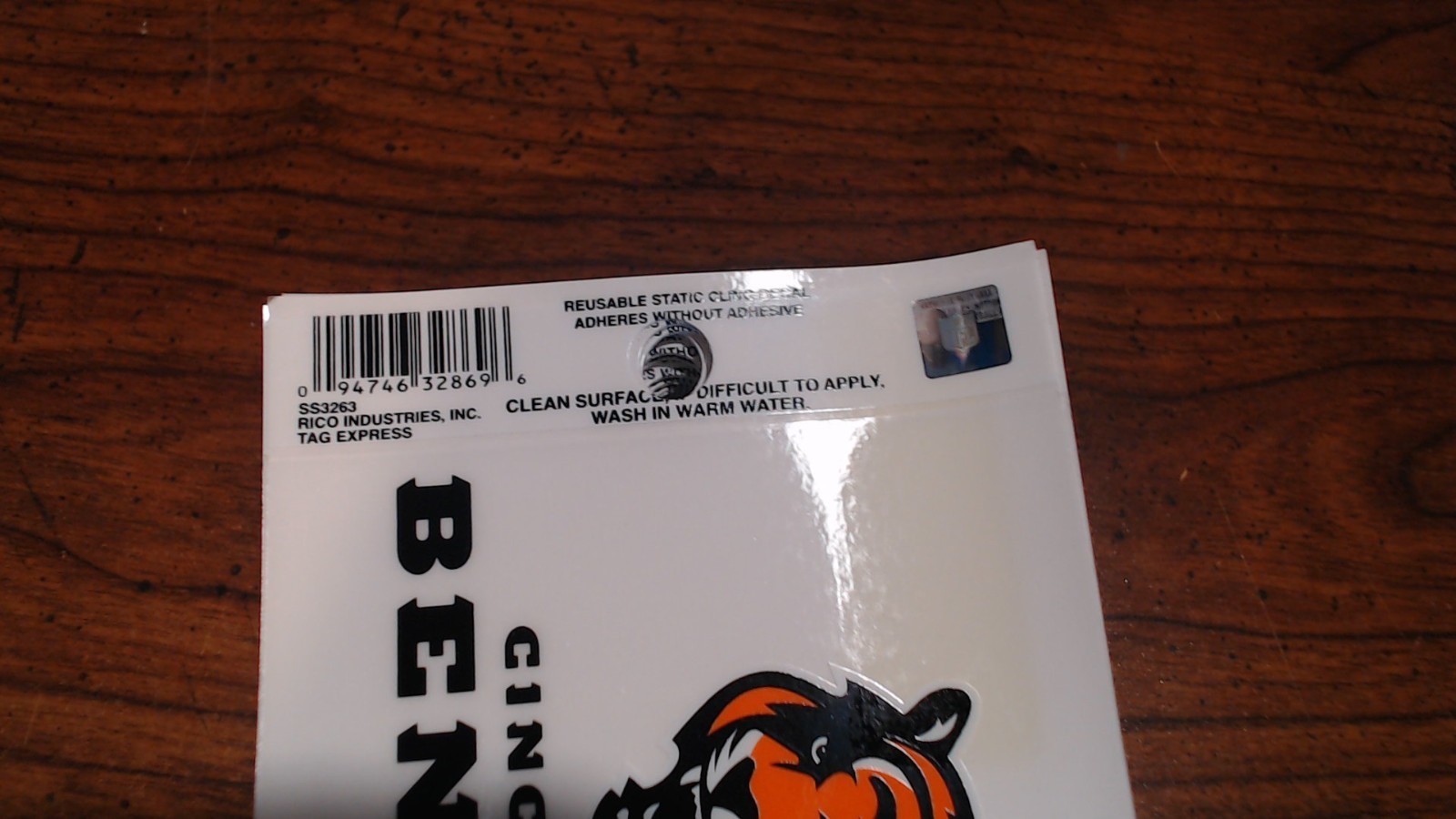 LOT OF 45 /Cincinnati Bengals Logo Football Sticker Decal REUSABLE STATIC CLING