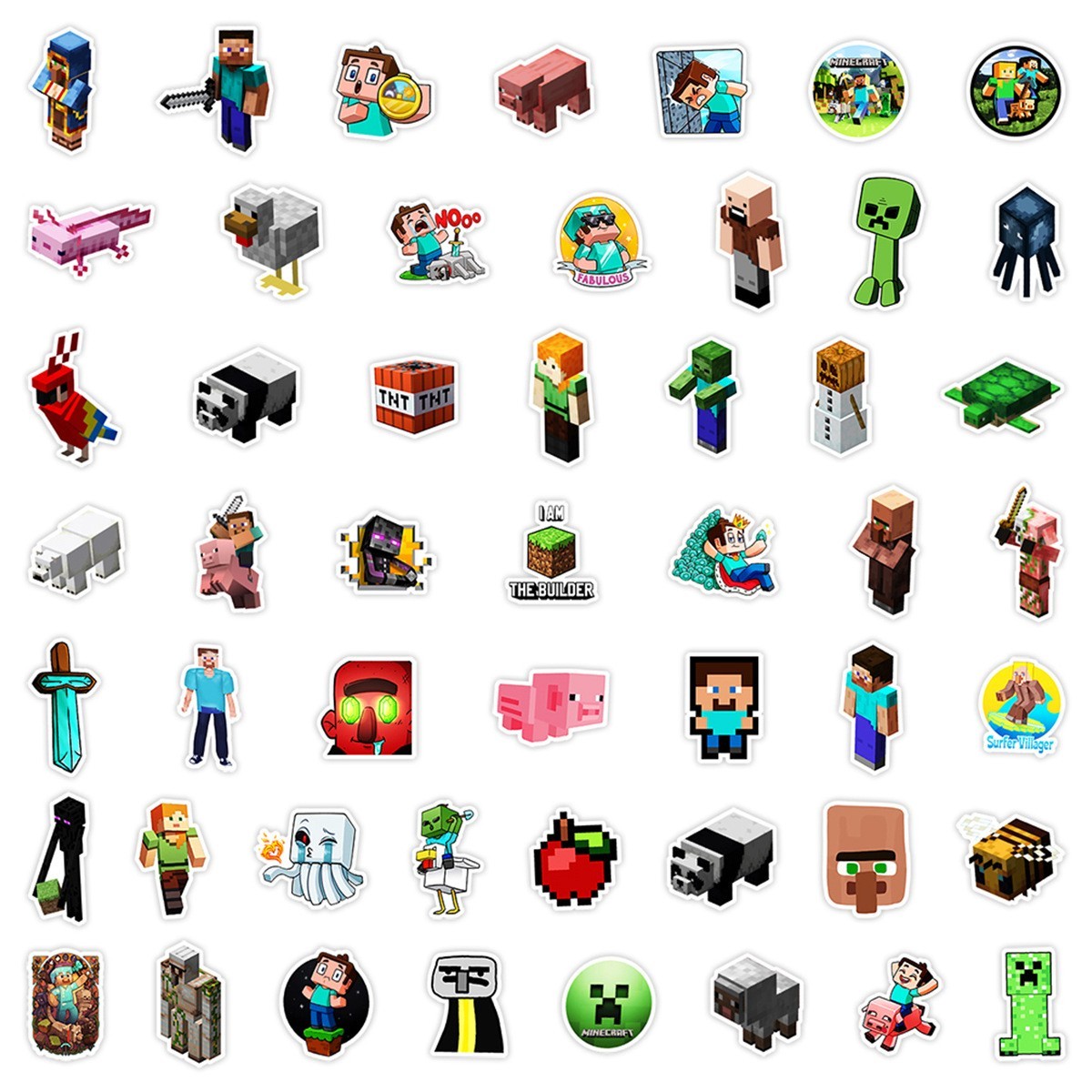 50pcs Waterproof Vinyl Stickers Minecraft Video Game Luggage Phone Laptop Fridge