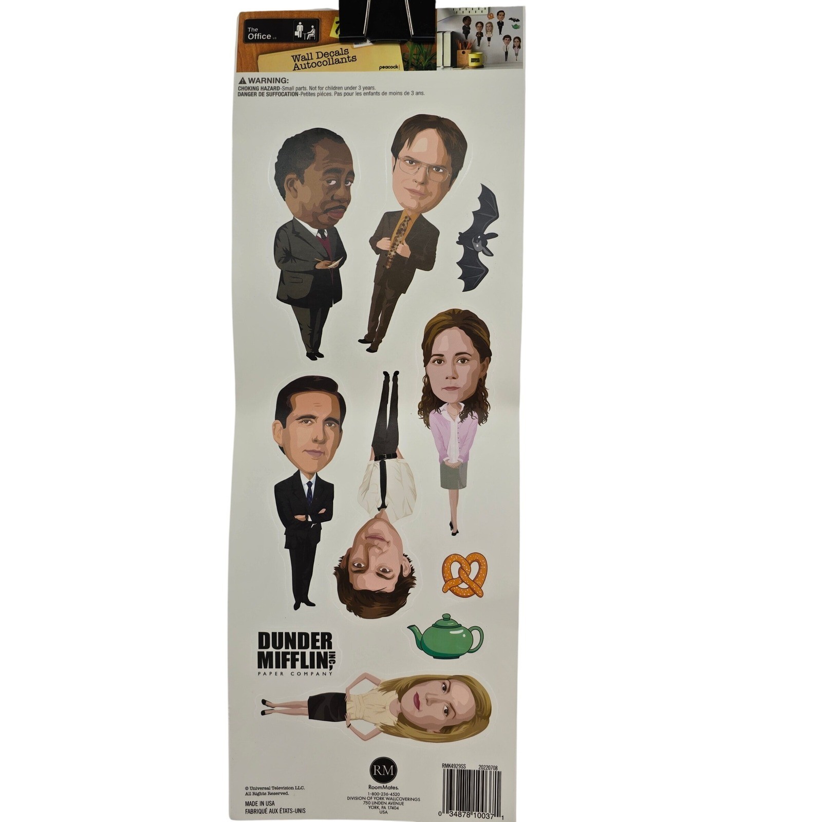 The Office Wall Decals RoomMates Dunder Mifflin Michael Dwight Jim Pam 5 Sheets