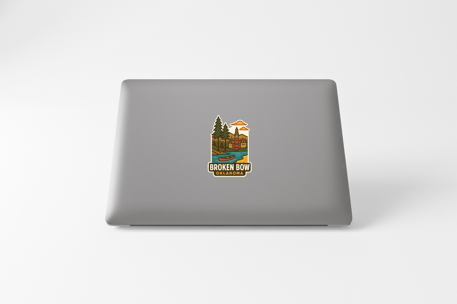 Broken Bow Oklahoma Sticker Decal Vinyl Die-Cut City Skyline Landmark Design