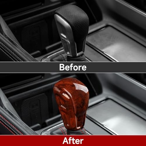 Car Gear Shift Knob Cover Trim Wood Grain Decal Sticker fits for 2019 Gear Knob