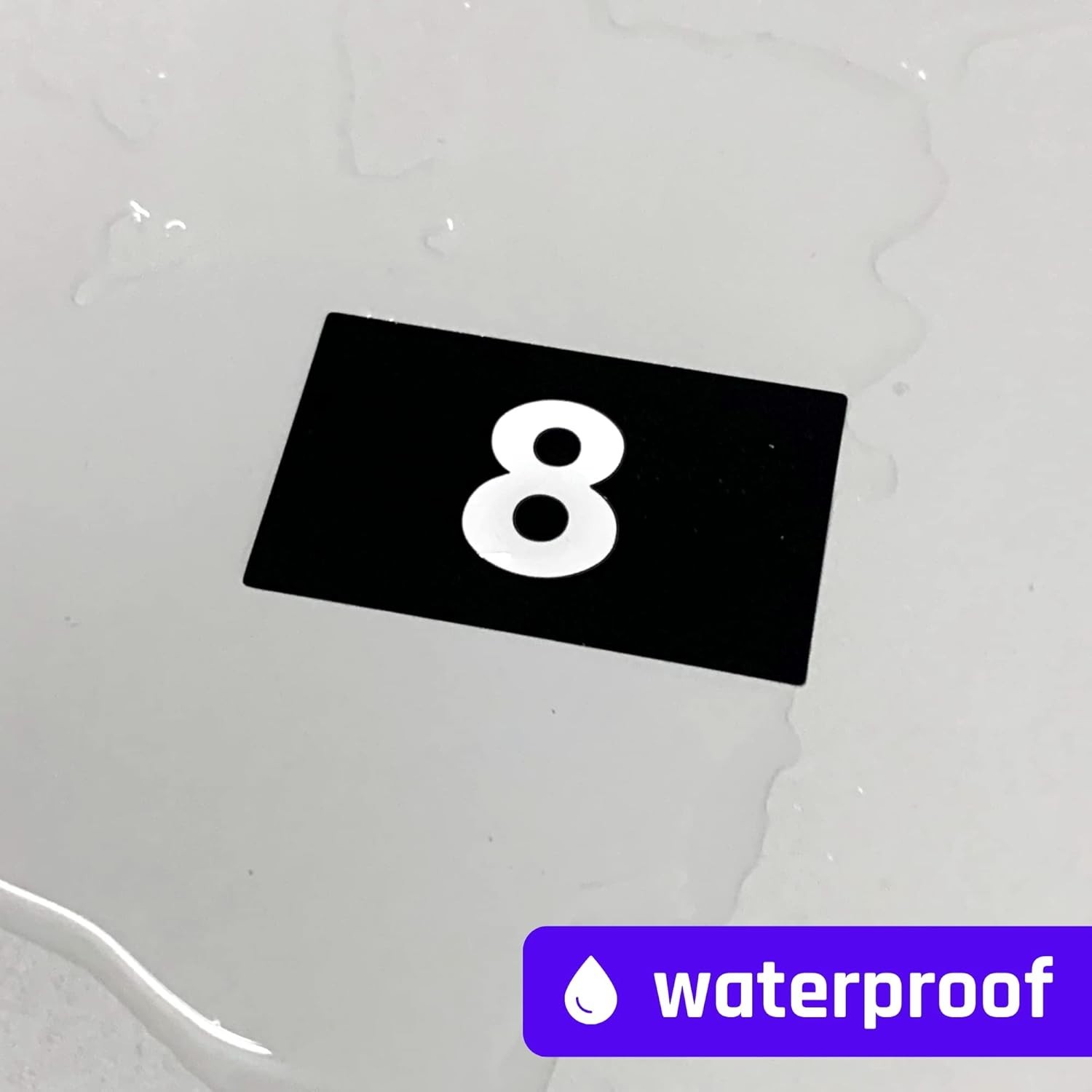 5 Sets, 1-100 Number Stickers Waterproof Vinyl – 1.5" x 1", White Numbers