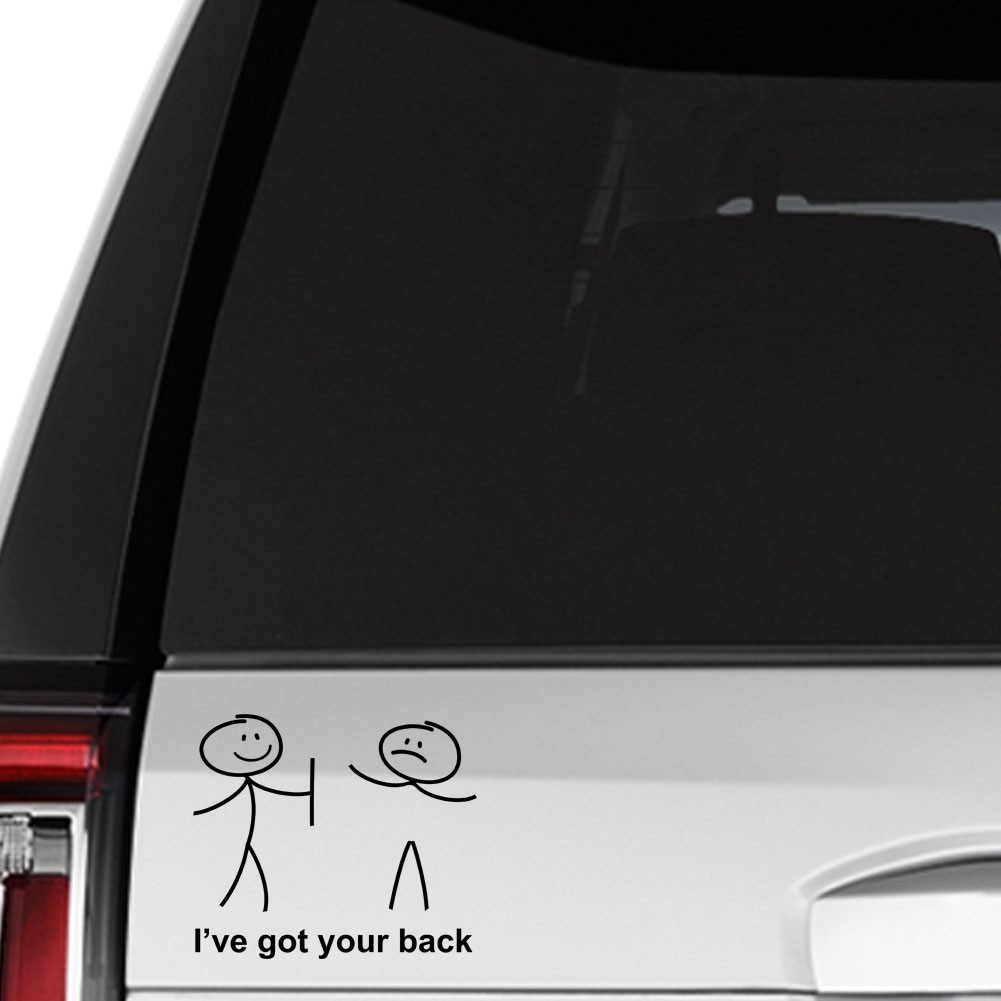 I've Got Your Back Funny Stick Figures Decal Sticker Car Truck Window Laptop