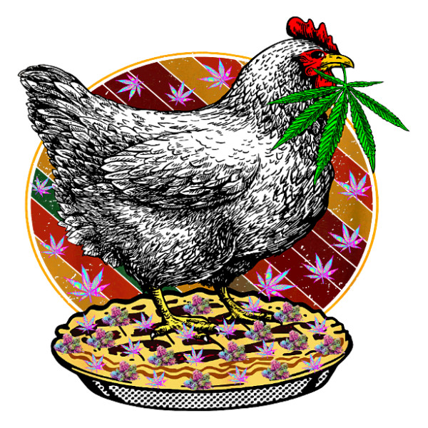 Vinyl Decal Chicken Pot Pie Weed Sticker Weatherproof UV Safe Added Layer