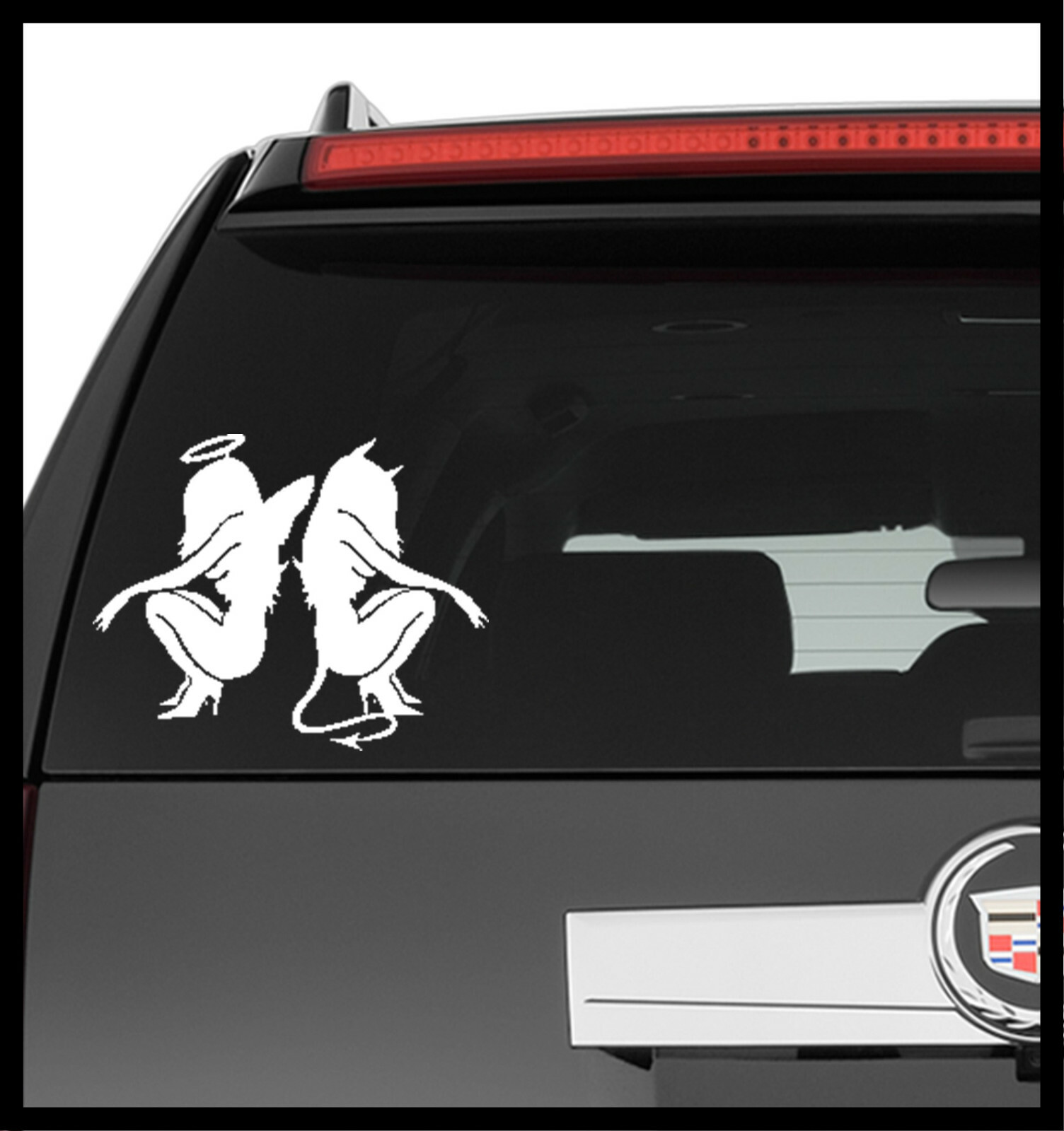 Vinyl Decal Truck Car Sticker Laptop Adult Pinup Mudflap Girls Sexy Angel Devil