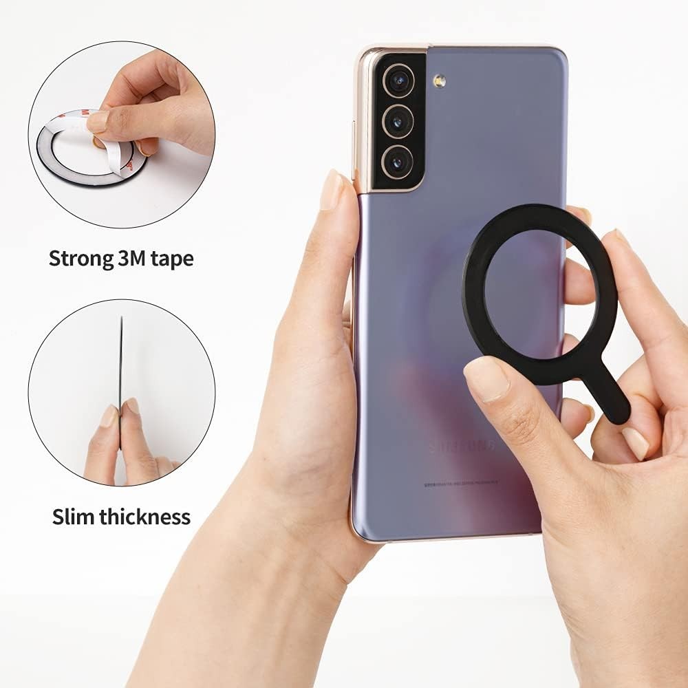 Strong Magnetic Ring for Wireless Charging, Fits iPhone and Galaxy Phones