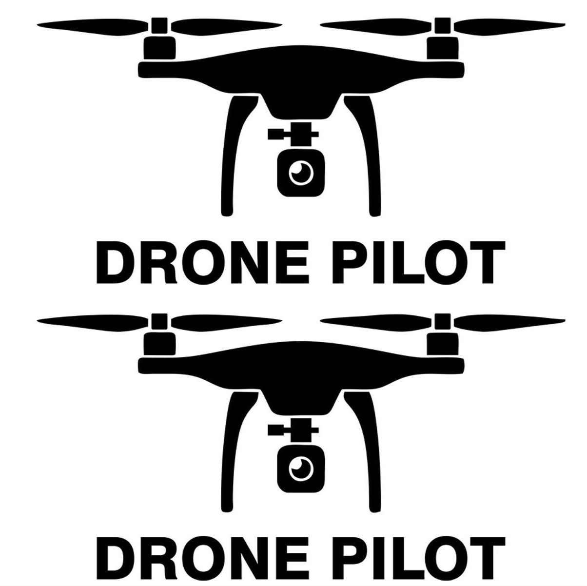 DRONE PILOT – Two 6" Black Vinyl decals drone hobbyist car truck window laptop
