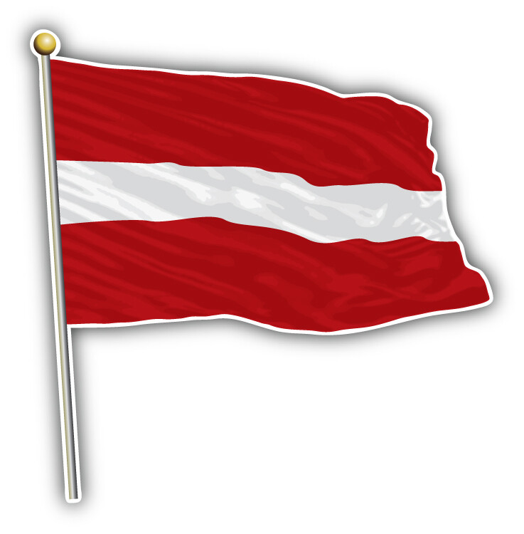 Latvia Waving Flag Car Bumper Sticker Decal