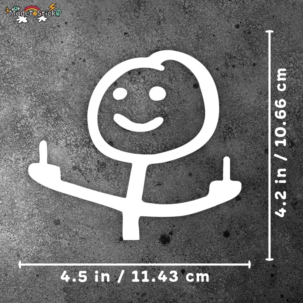 Funny Stick Figure Middle Finger Vinyl Decal Car Window or Laptop 4.5" x 4.2"