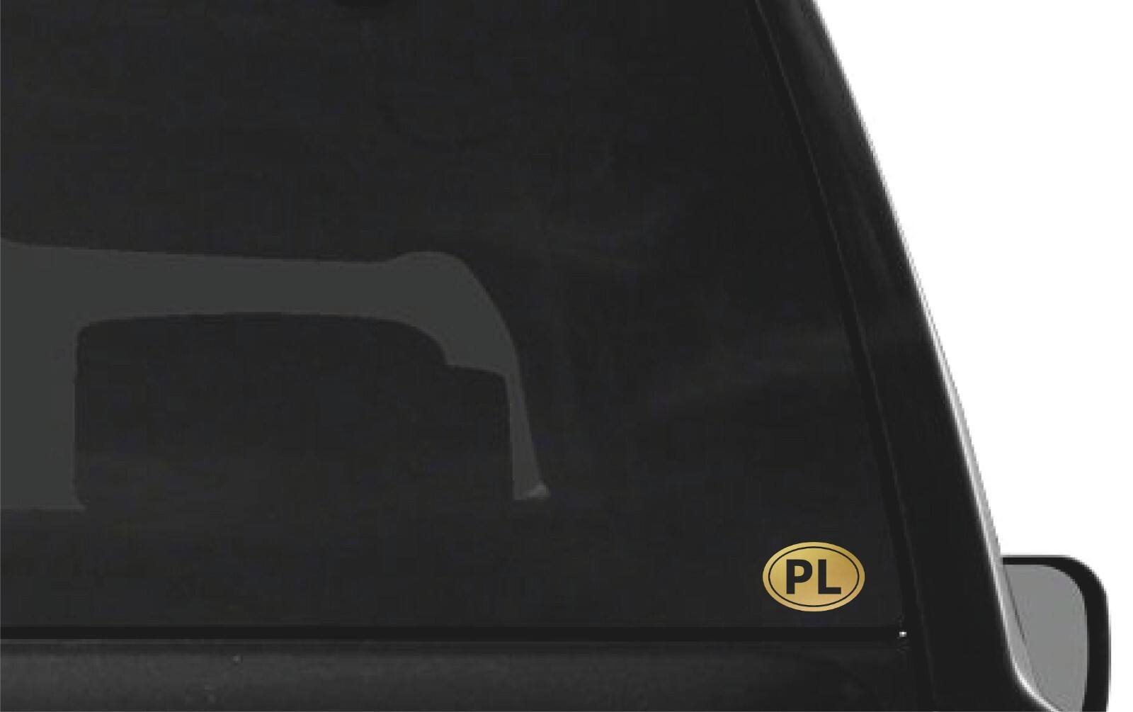 Poland country initials Vinyl Decal Window Oval PL Laptop Sticker