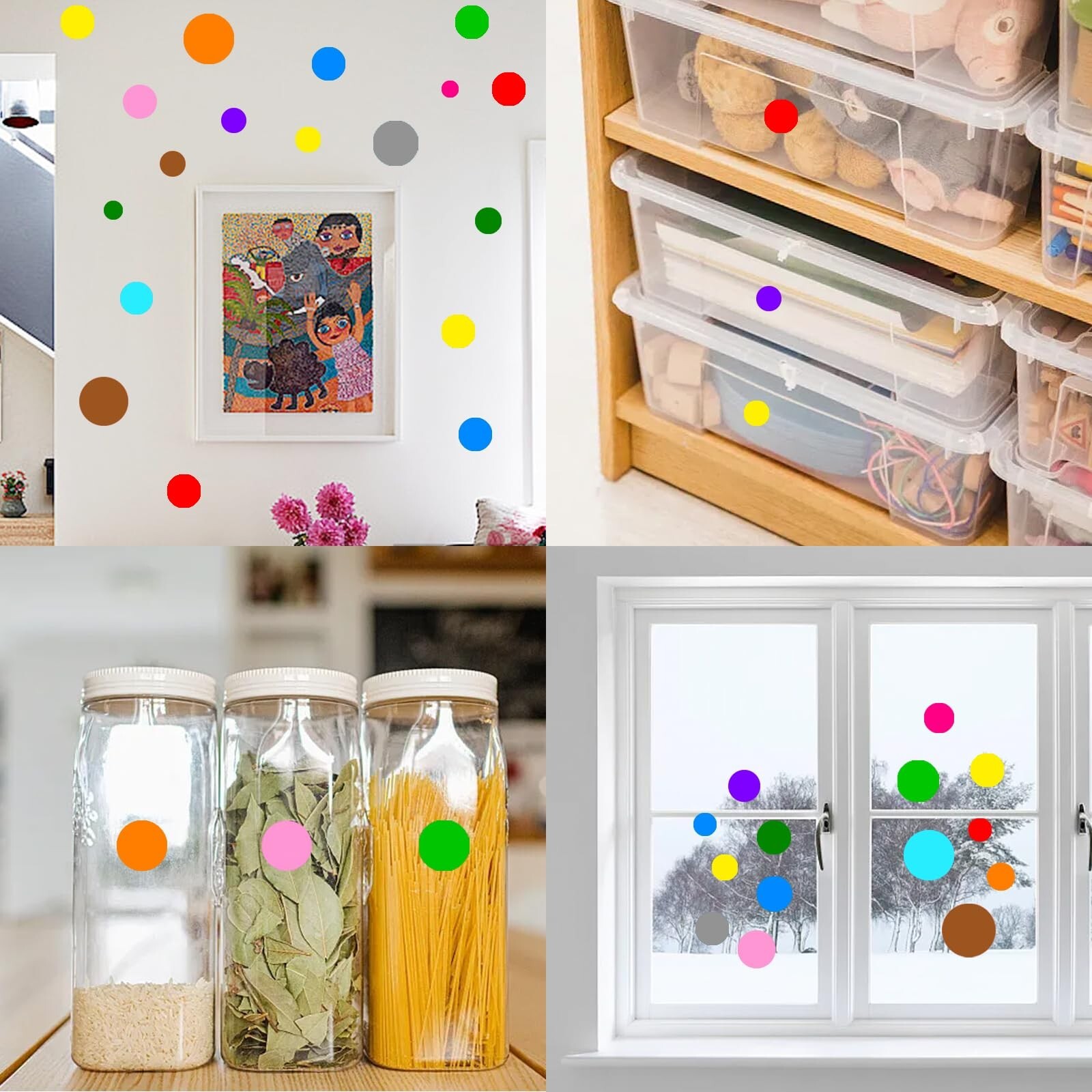 12 Sheets 252 Pcs Colorful Wall Decals Polka Dot Wall Stickers Decor Peel and…