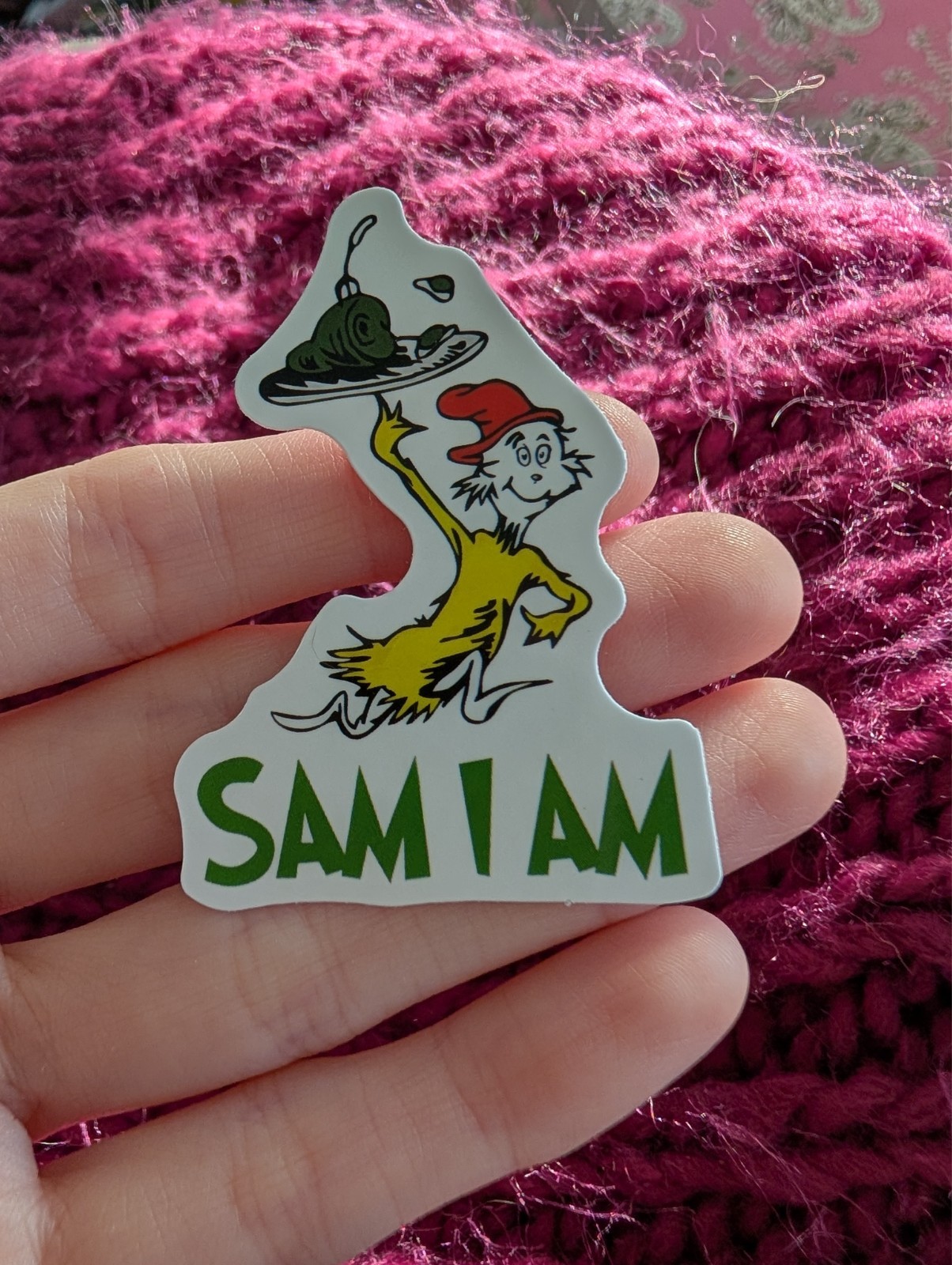Dr. Seuss Sticker, sam I am, green eggs and ham
