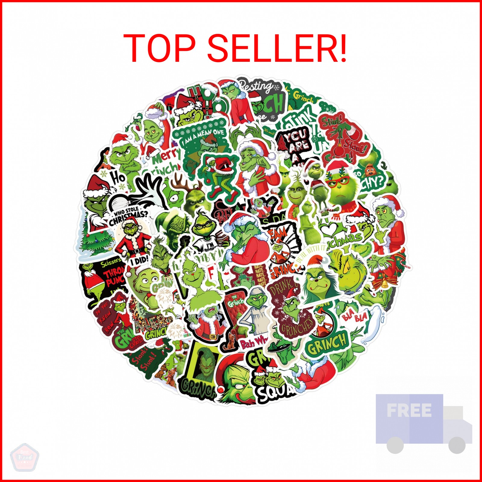 105pcs Cartoon Christmas Grinches Popular Stickers for Kids, Children's Grinche