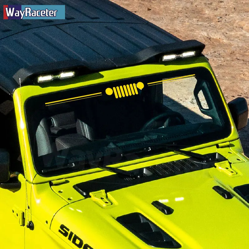 Aftermarket Jeep Wrangler & Gladiator Reflective Grill & Windshield Decal – Viny