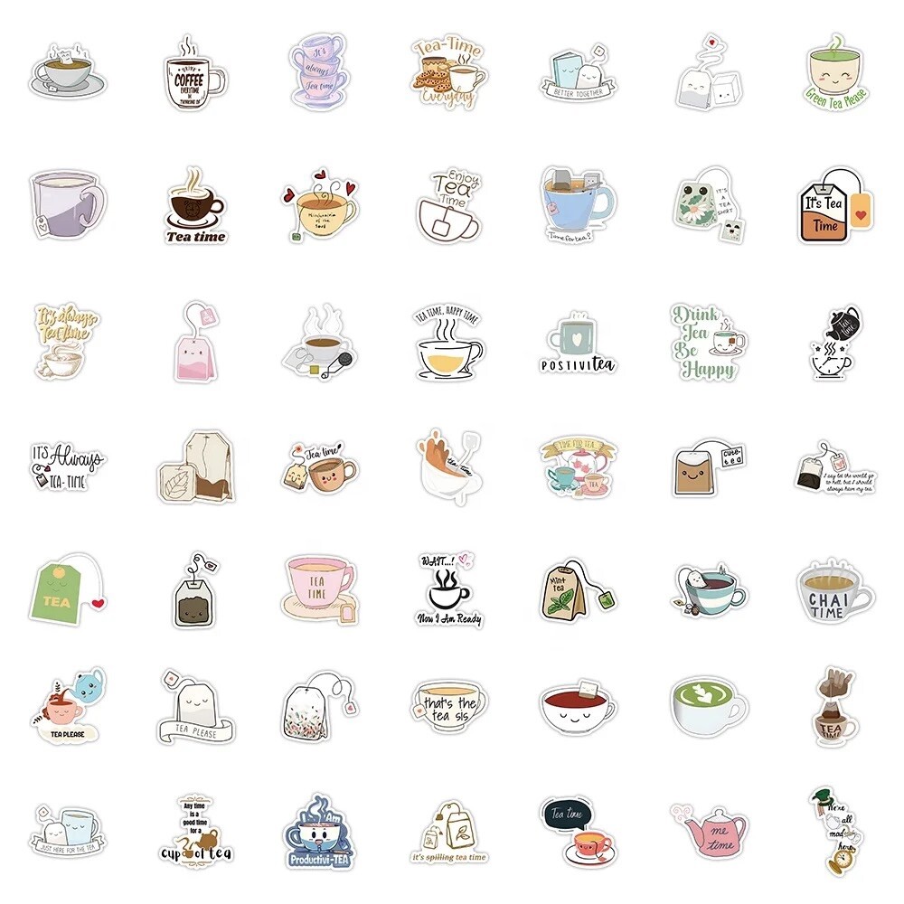 10 Random Tea Time Stickers Food Drink Decals Laptop Hydro Yeti Free Shipping!