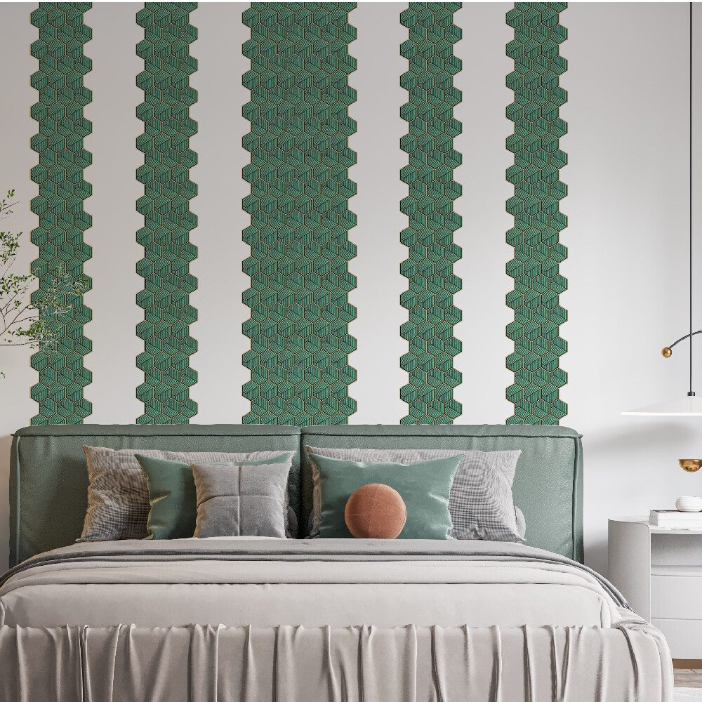 Mosaicowall Sea Green Hexagon Peel and Stick Kitchen Backsplash Tiles (10 Tiles)