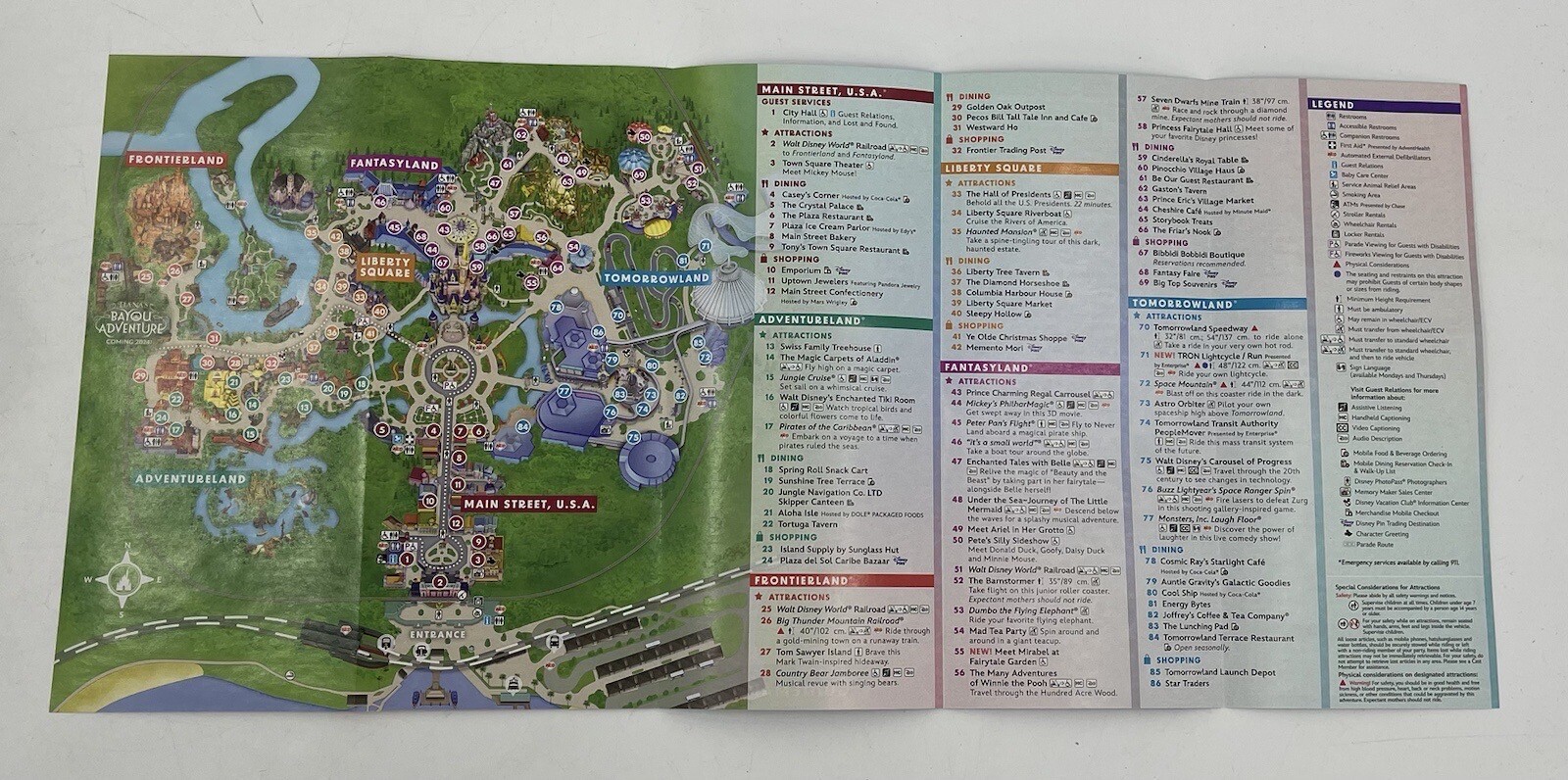 Walt Disney World Magic Kingdom Fall 2023 Park Guide Map "Tiana"