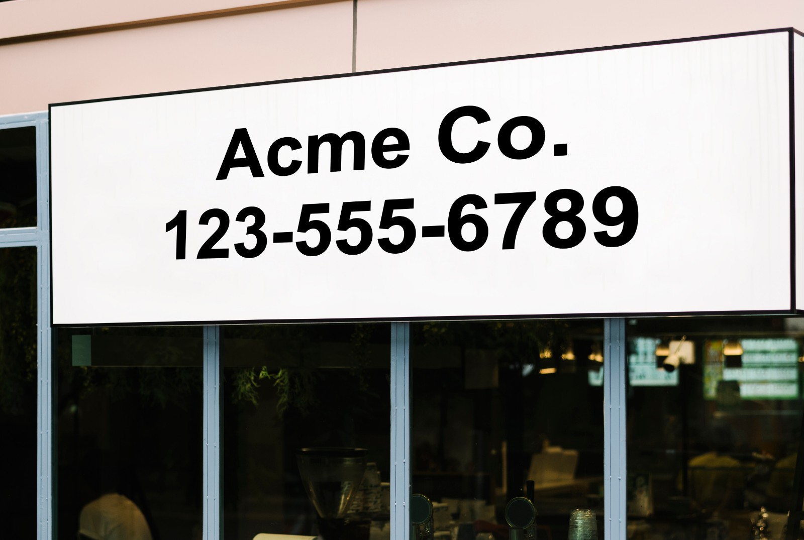 Two Line Business Storefront Custom Vinyl Sticker Decal Arial Bold Reversible