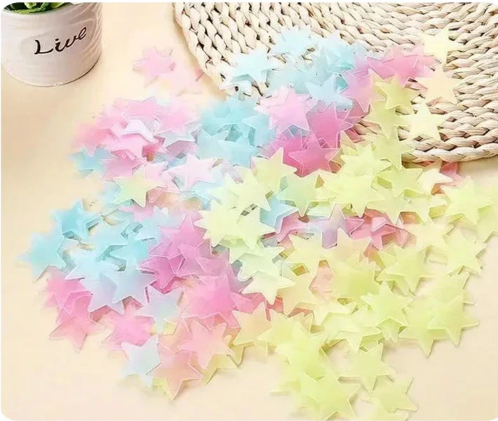 Multicolor 3D Glow in the Dark Star Wall Stickers 10 Pack Random Color Stars -US