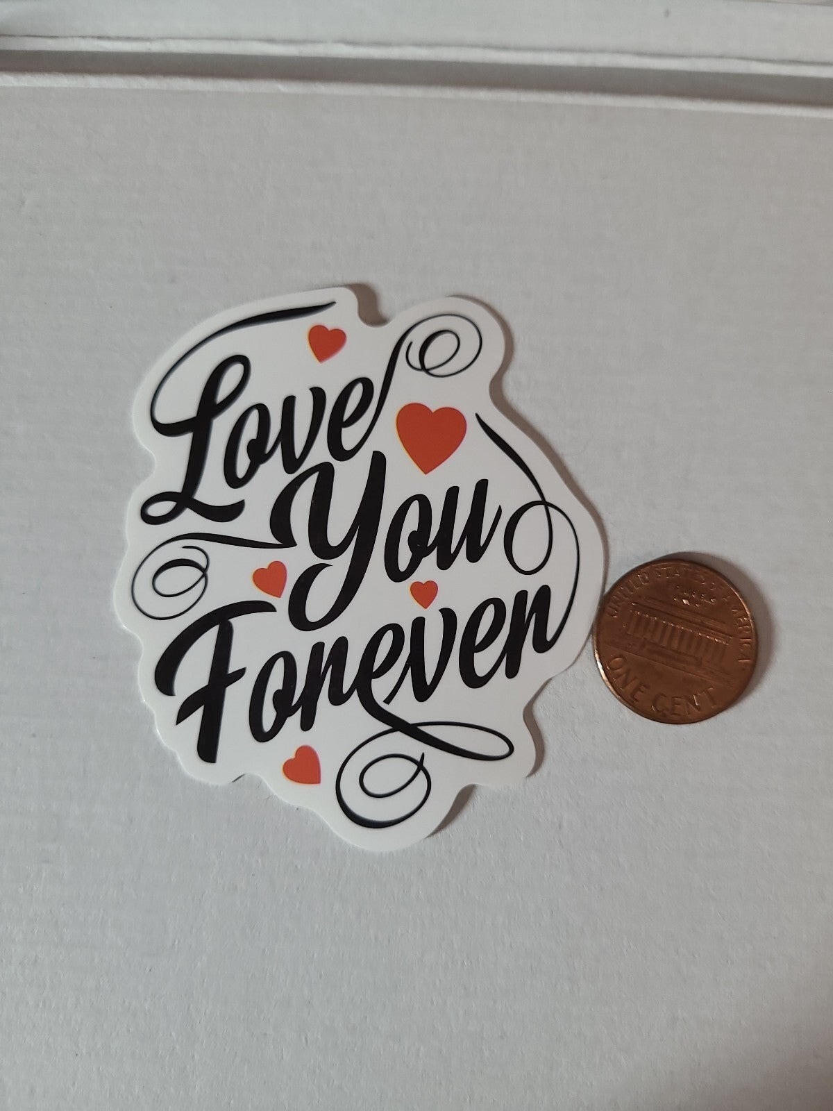 Love story my favorite vinyl sticker set of two hearts Valentine's day forever