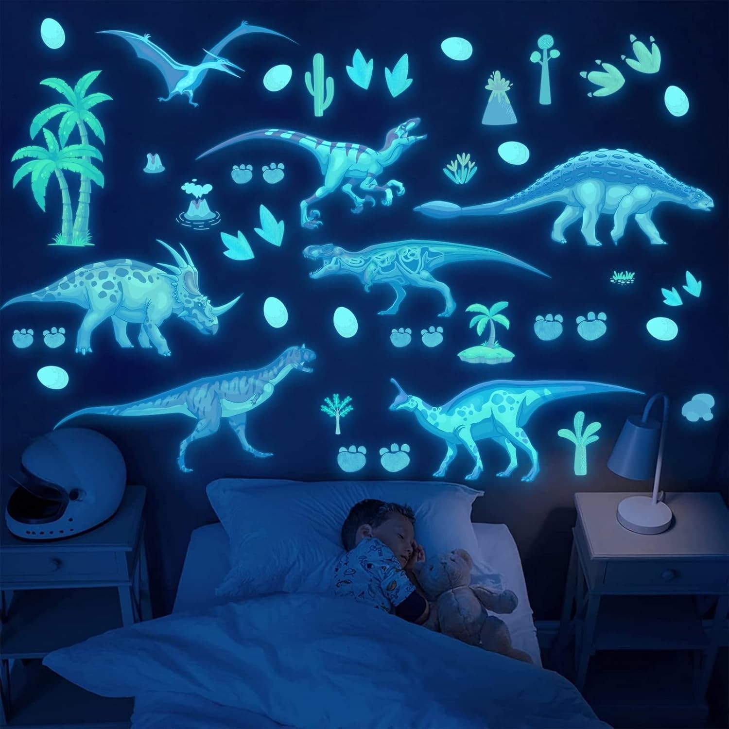 Eco-Friendly Glow Dinosaur Wall Decals – Reusable Stickers for Children’s Rooms