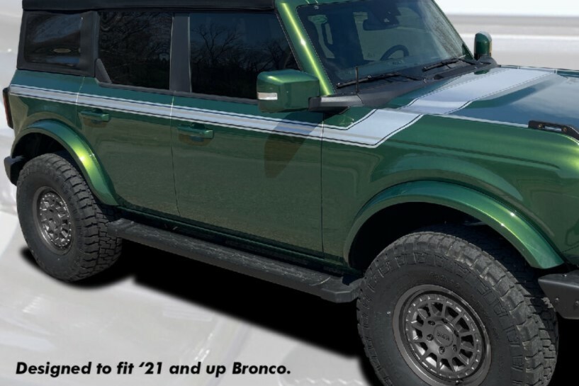 Clinch Stripe Fits: 2021 – 2022 Ford Bronco Graphic Decal on 3M Film