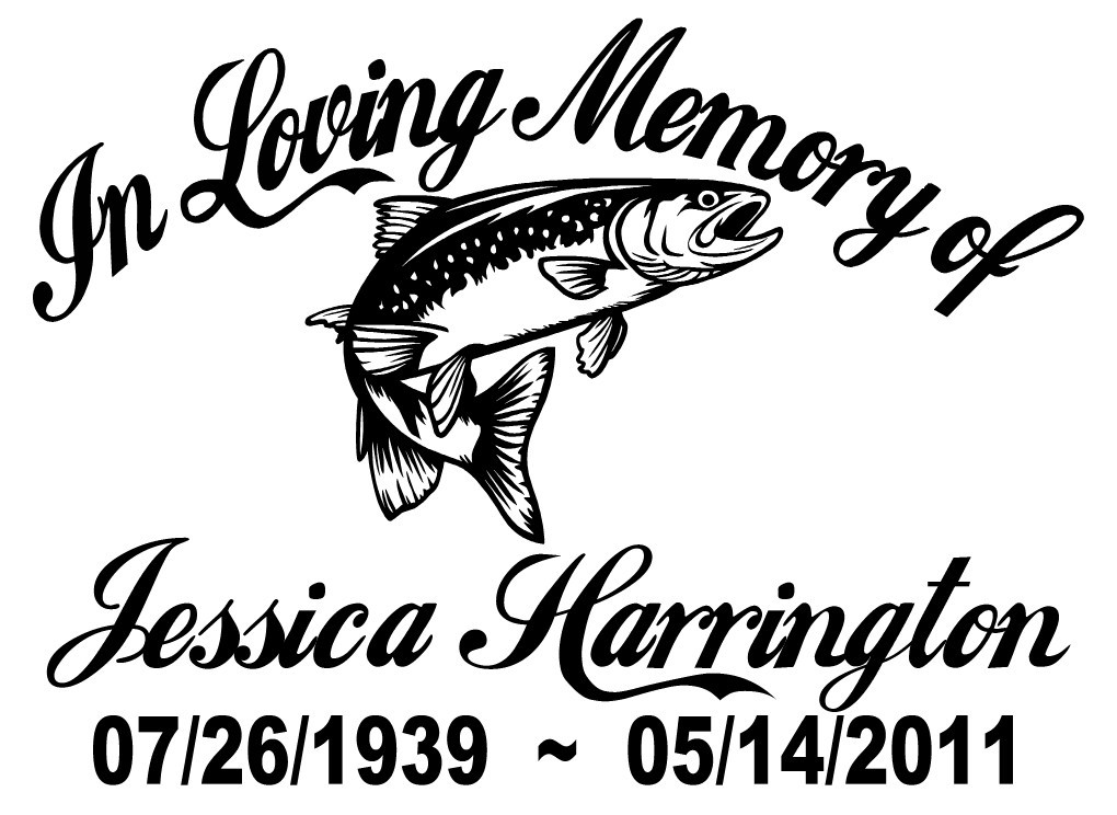 In Loving Memory – Fisherman Trout Sticker Decal Fishing Memorial Personalized