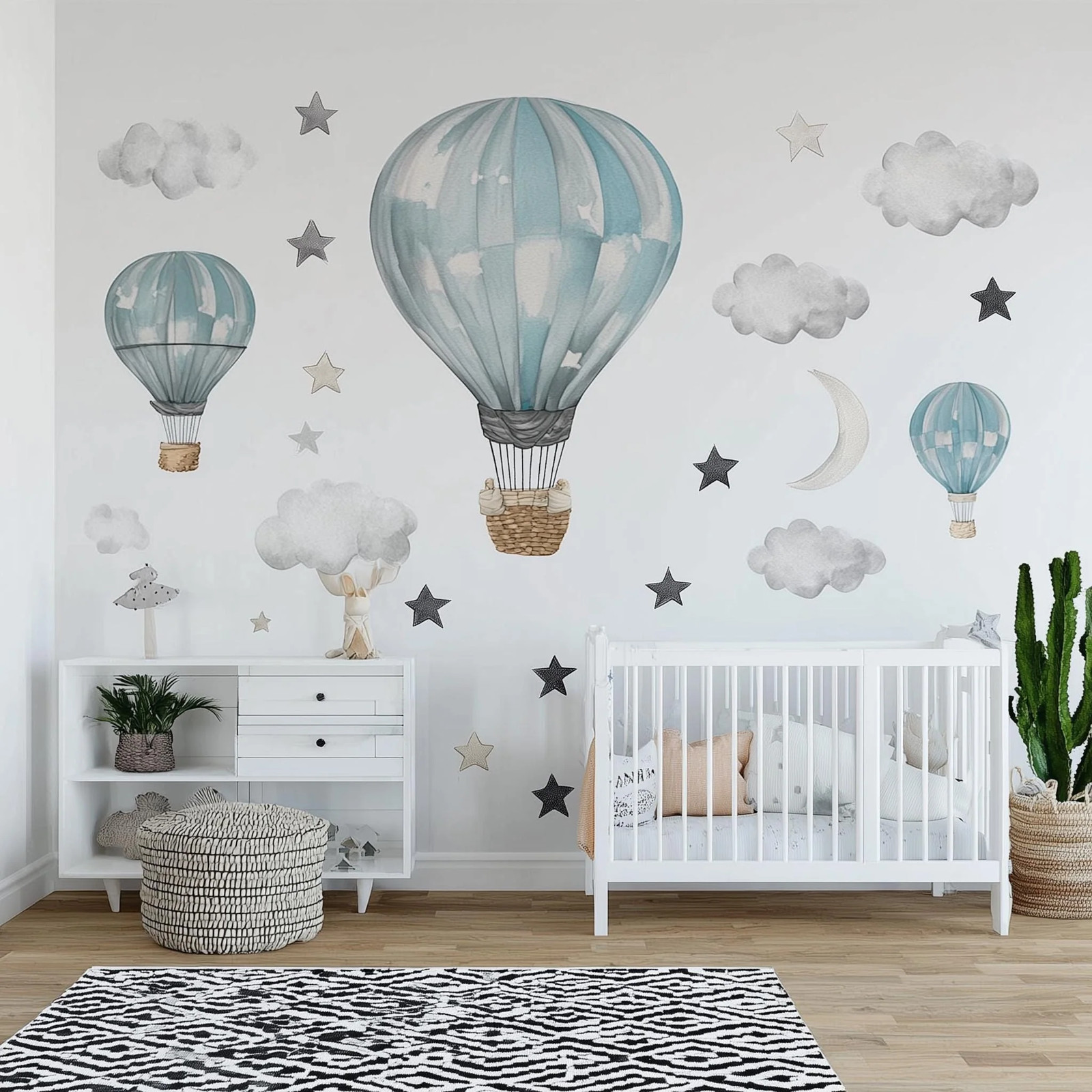 Hot Air Balloon Wall Decals | Nursery Wall Stickers | Dreamy Sky Wall Decor