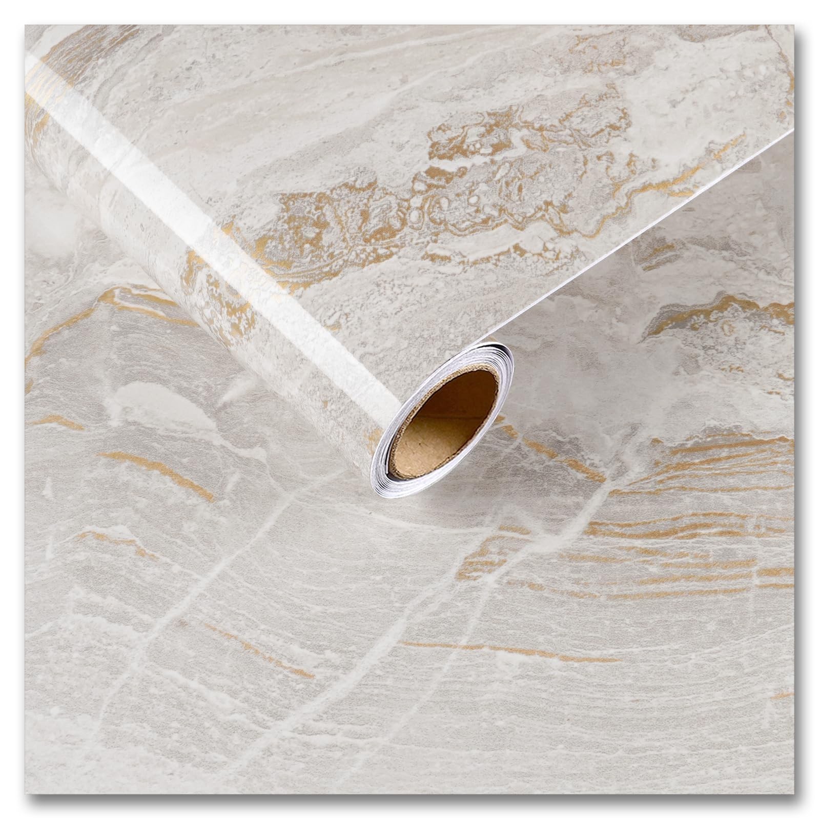 CRE8TIVE 24"x118" Beige Gold Marble Contact Paper for Countertops Waterproof …