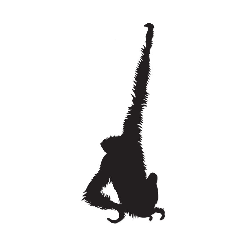 Swinging Monkey Chimp – Decal Sticker – Multiple Color & Sizes – ebn1019