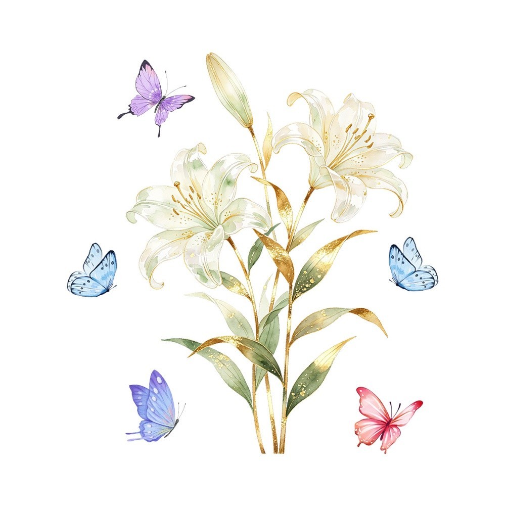 Floral Window Clings Fade-resistant PVC Vinyl High-clarity Floral Patterns