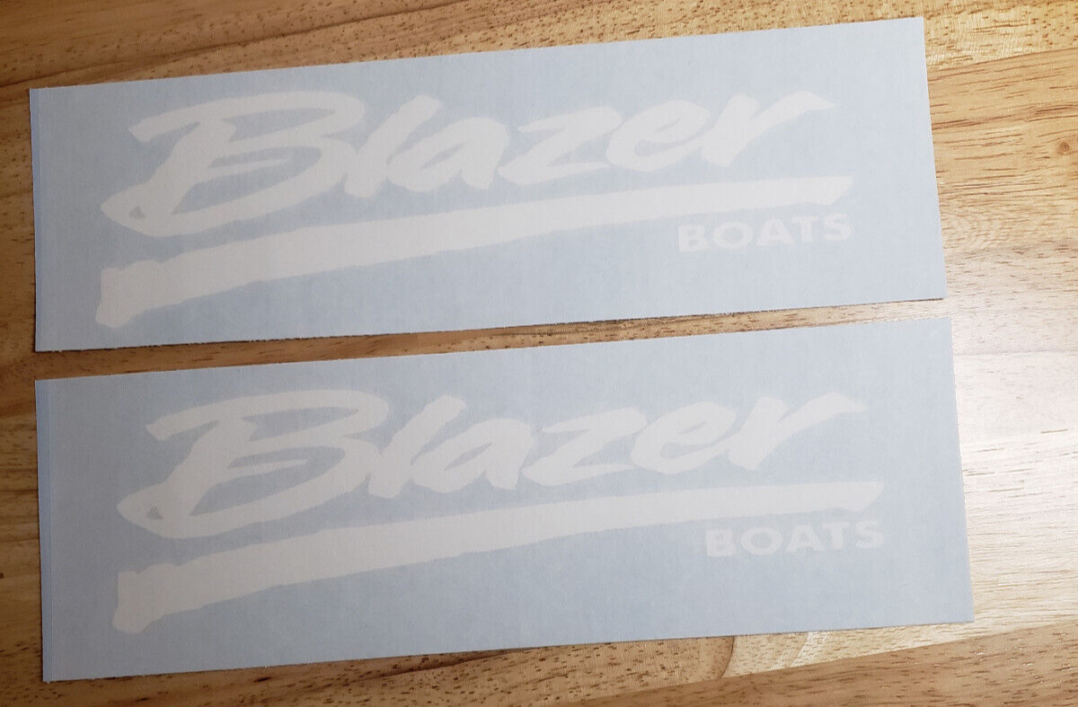 Blazer Boats Stickers Decals GLOSS WHITE 11" pair FAST USA