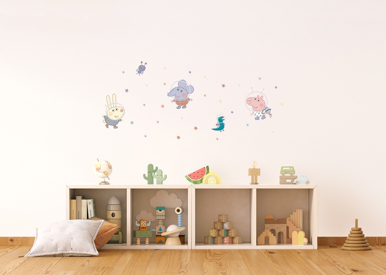 Peppa Pig Wall Stickers Set space KIDS ROOM 65×42.5 cm furniture decals toddler