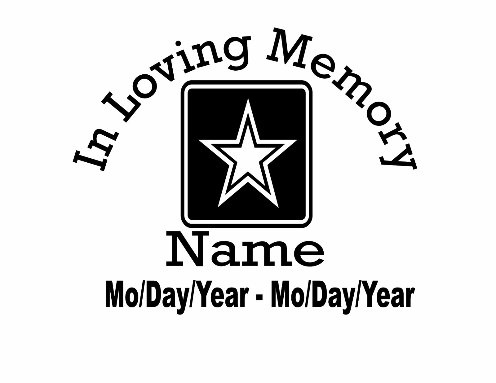 In Loving Memory United States Army Decal Window Personalized