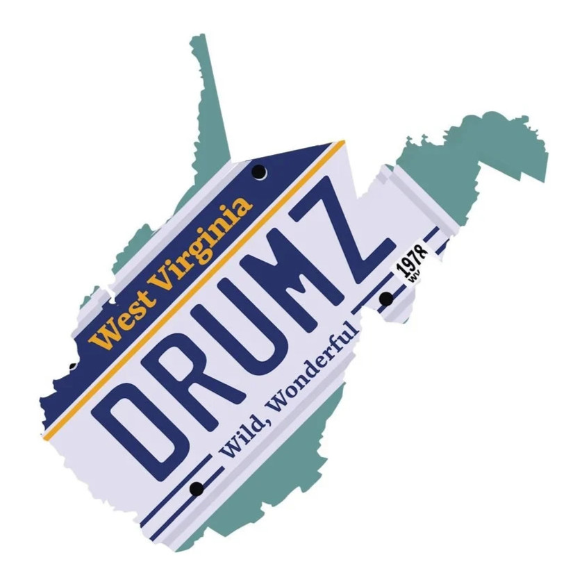 GRATEFUL DEAD West Virginia Drumz Sticker *NEW* Measures 3 x 1.75"