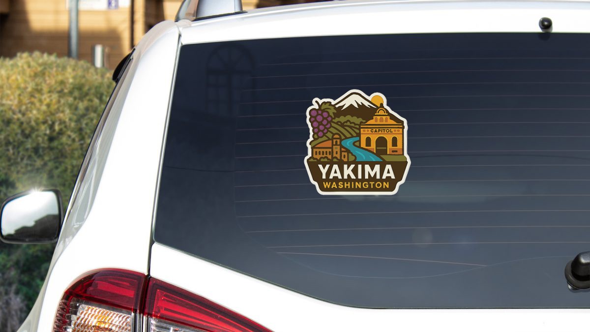 Yakima Washington Sticker Decal Vinyl Die-Cut City Skyline Landmark Design